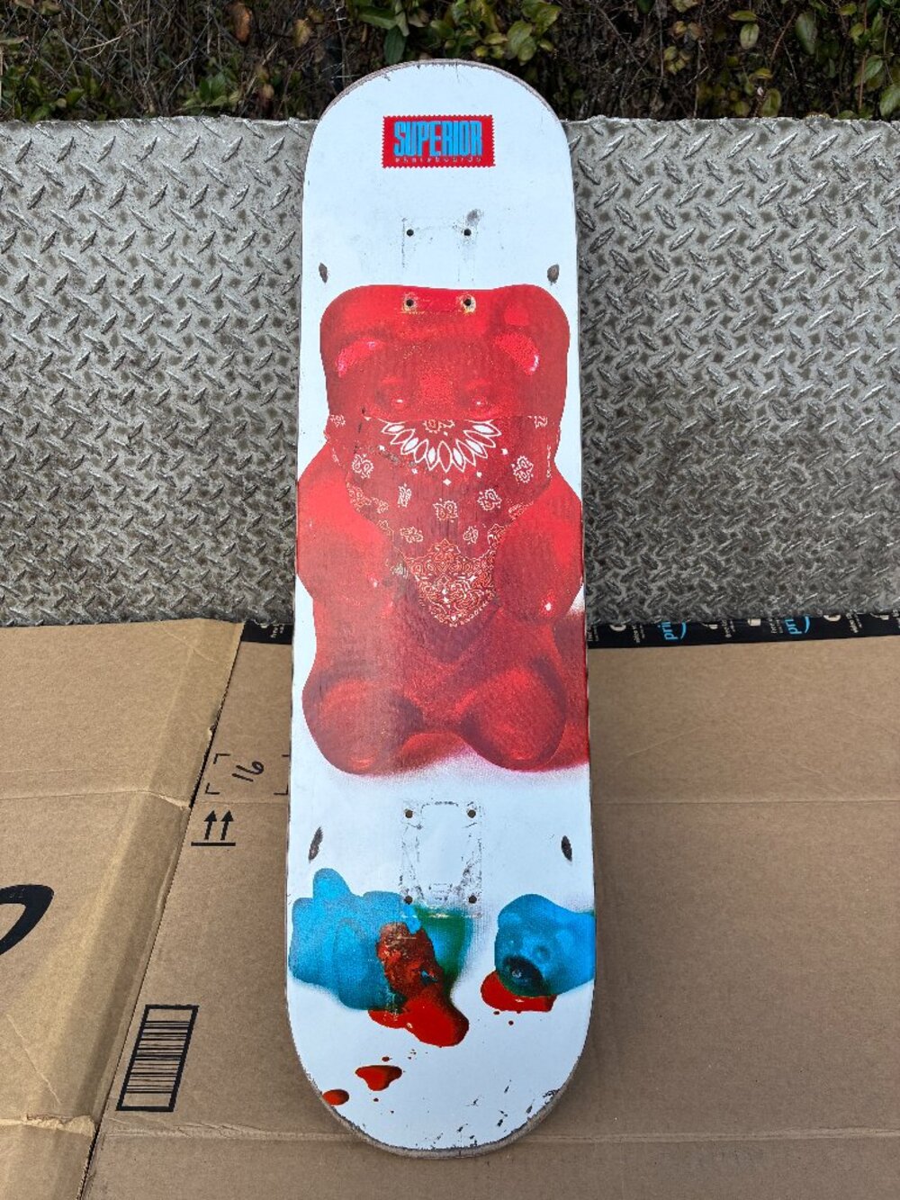 Superior Skateboard Deck Gummy Bear Gangsta Bandana (8.0 X 31.9) Used